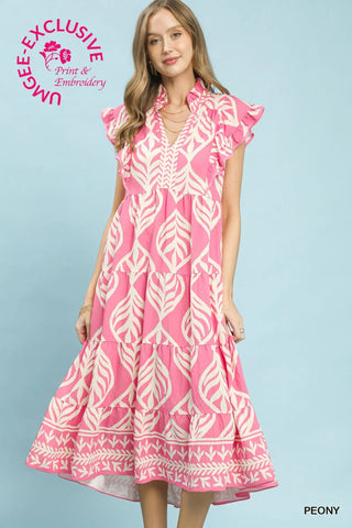 Maria Midi Dress Peony by Umgee RESTOCK Soon Dresses Umgee