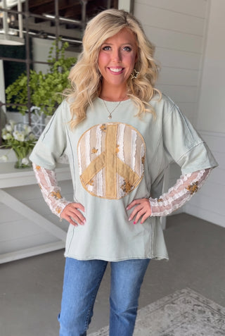 Peace Out Top Mint by Easel Shirts & Tops Easel