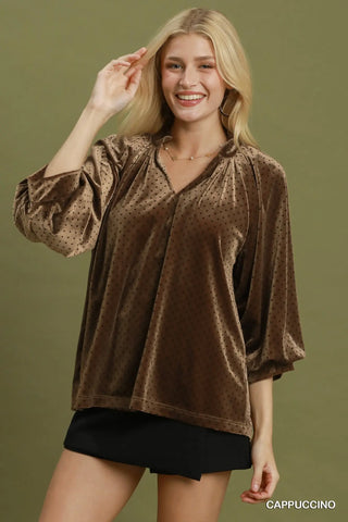 Frazier Top Cappuccino by Umgee RESTOCK Soon Shirts & Tops Umgee