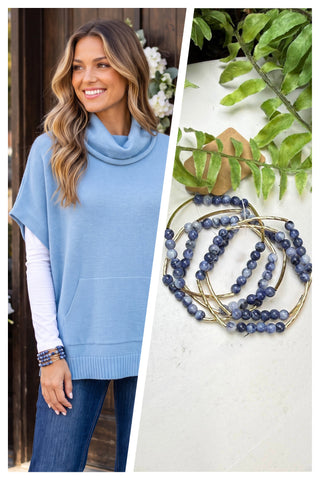 Madge Bracelet Set Blue Bracelets Golden Stella