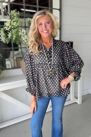 Polka Dance Top Lt Pink Shirts & Tops Miss Carla