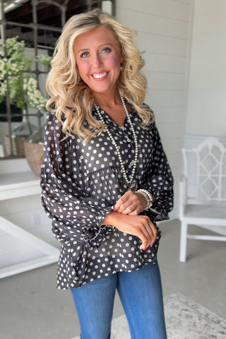 Polka Dance Top Lt Pink Shirts & Tops Miss Carla