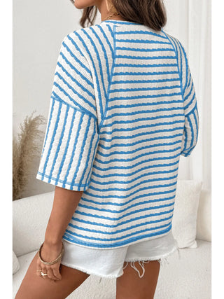 Trisha Top Blue Stripe Shirts & Tops Carol's Boutique