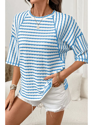 Trisha Top Blue Stripe Shirts & Tops Carol's Boutique