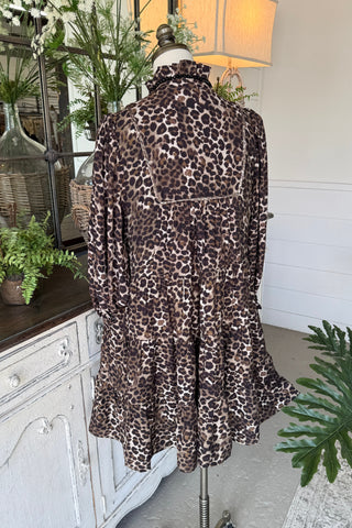 Averly Dress Latte Leopard by Umgee RESTOCK Soon Dresses Umgee