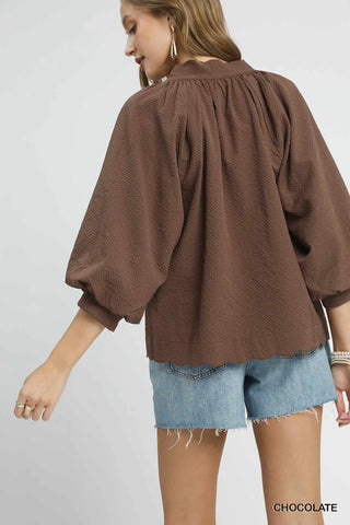 Choices Top Chocolate by Umgee Shirts & Tops Umgee