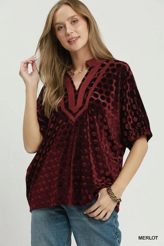 Manhattan Top Merlot by Umgee Shirts & Tops Umgee