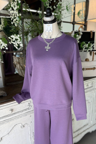 Happy Place Pant Set Lt Eggplant