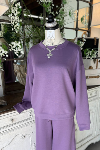 Happy Place Pant Set Lt Eggplant