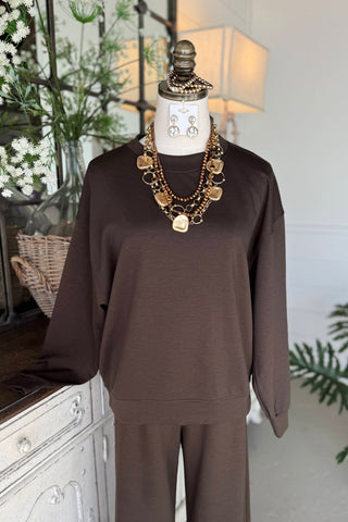 Happy Place Pant Set Espresso Top & Pant Set Zenana
