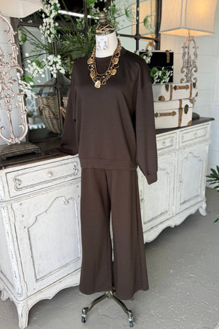 Happy Place Pant Set Espresso Top & Pant Set Zenana