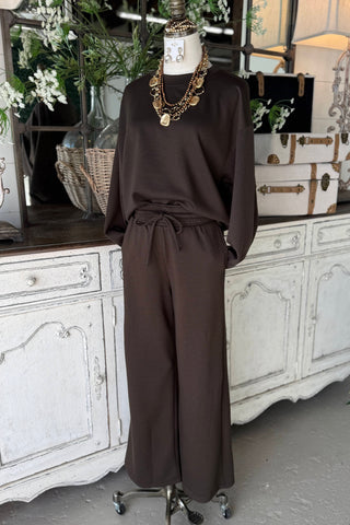 Happy Place Pant Set Espresso Top & Pant Set Zenana