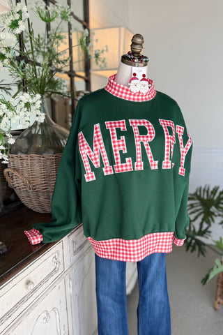 Holiday Plaid Pullover Red Sweatshirt LovLov