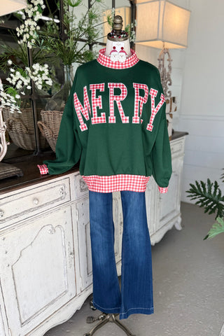 Holiday Plaid Pullover Red Sweatshirt LovLov