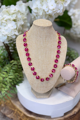 Vibes Necklace Hot Pink/Gold