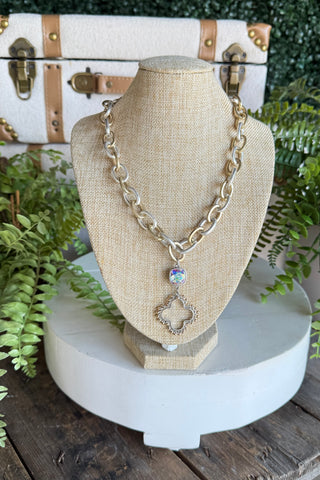 Alanda Necklace Silver by Pink Panache