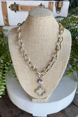 Alanda Necklace Silver by Pink Panache