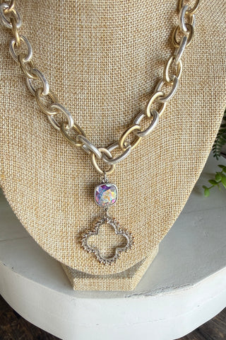 Alanda Necklace Silver by Pink Panache