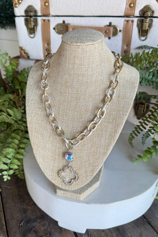 Alanda Necklace Silver by Pink Panache