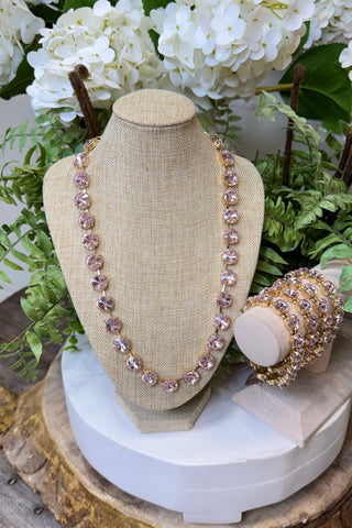 Vibes Necklace Lt Pink/Gold