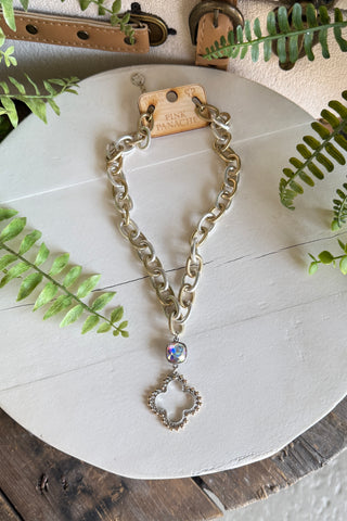 Alanda Necklace Silver by Pink Panache