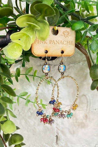 Clustered Earrings Multi by Pink Panache