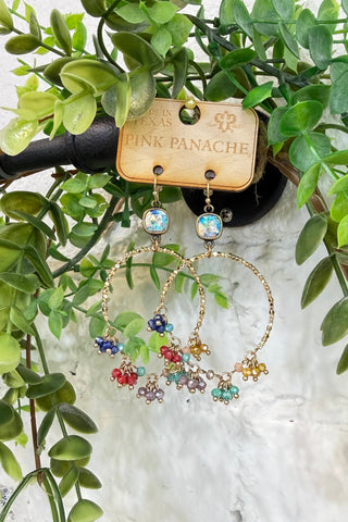 Clustered Earrings Multi by Pink Panache