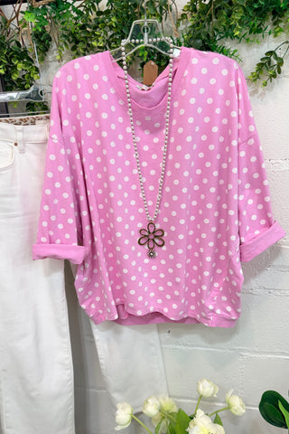 Lyric Pink/White Shirts & Tops YOLLY