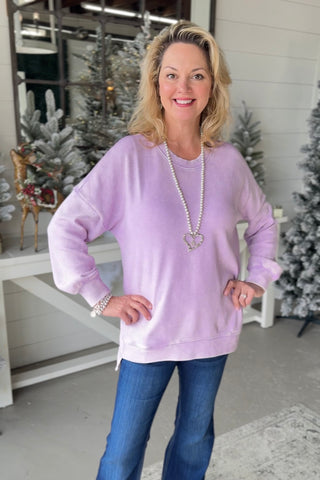 Yes Girl Lavender Shirts & Tops Zenana