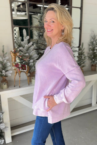 Yes Girl Lavender Shirts & Tops Zenana