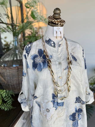 Kessie Linen Top Lt Taupe Shirts & Tops S F Moda