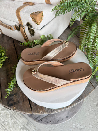 Off the Deep End Gold by Corky’s Sandal Corky's Footwear
