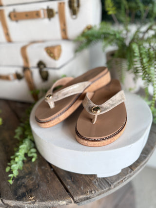 Off the Deep End Gold by Corky’s Sandal Corky's Footwear