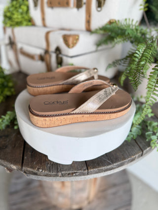 Off the Deep End Gold by Corky’s Sandal Corky's Footwear
