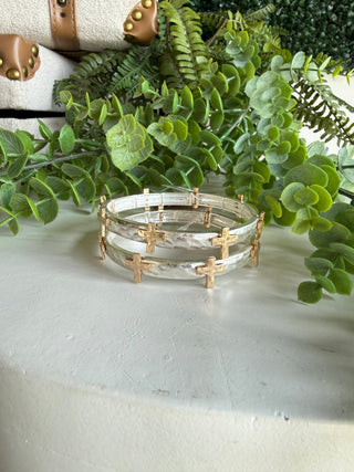 Bangled Cross Bracelet Silver Bracelets carol's boutique