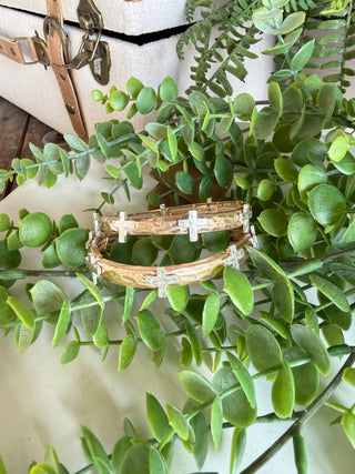 Bangled Cross Bracelet Gold Bracelets carol's boutique