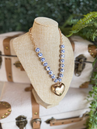 Patty Necklace Blue Floral Necklaces SM Style