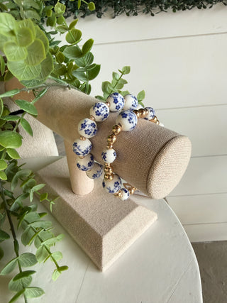 Patsy Bracelet Set Blue Floral Bracelets Chic Cool