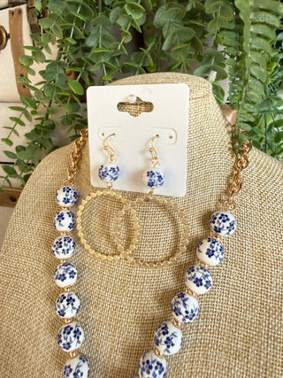 Patricia Earrings Blue Floral Earrings SM Style