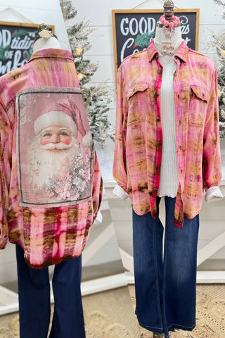 Rosey Santa Red Multi Shacket Shacket J coons