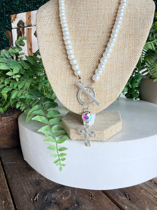 Grateful Necklace Silver/Pearl Necklaces BFF