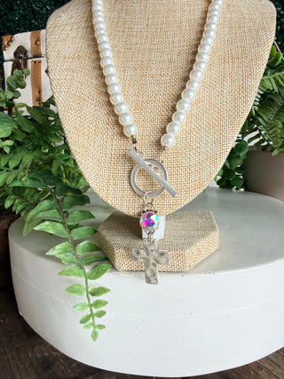 Grateful Necklace Silver/Pearl Necklaces BFF