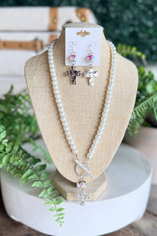 Grateful Necklace Silver/Pearl Necklaces BFF