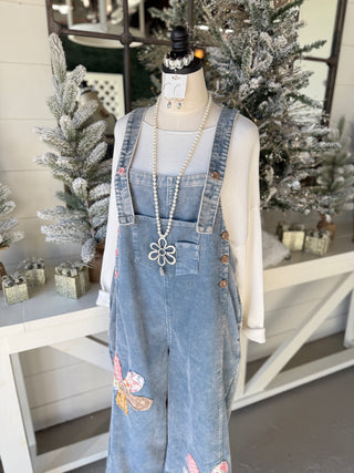 Flower Patch Overalls Denim Overalls Easel