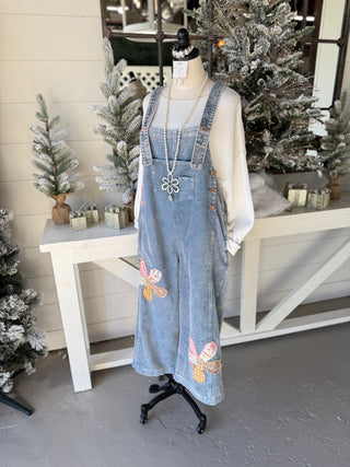 Flower Patch Overalls Denim Overalls Easel