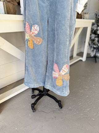 Flower Patch Overalls Denim Overalls Easel