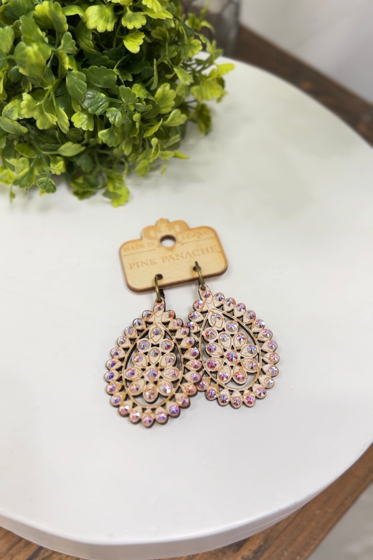 Big Sparkle Earrings  Pink Panache One Size AB/Teardrop 