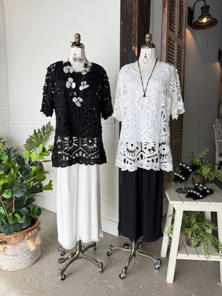 Elise Crocheted Top Ivory Shirts & Tops Pol Clothing