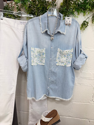 Chantilly Top Lt Denim Shirts & Tops Blublu
