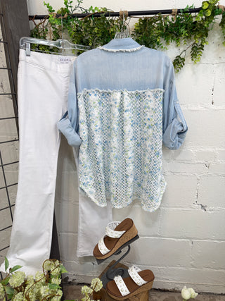Chantilly Top Lt Denim Shirts & Tops Blublu